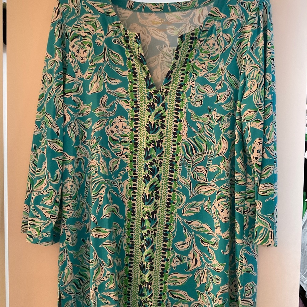 Lilly Pulitzer Chillylilly Karina Tunic in Turquoise Oasis - Large